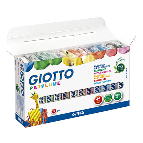 GIOTTO - Plastilina Patplume Caja 12 ud No mancha Inodora No mancha (Ref.511900)