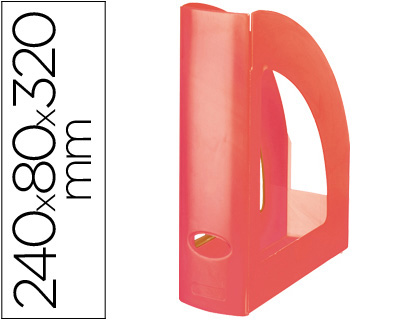 LIDERPAPEL - REVISTERO Q-CONNECT PLASTICO ROJO TRANSLUCIDO (Ref.KF04210)