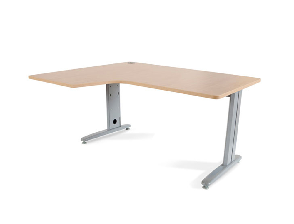 ROCADA - MESA SERIE METAL 180X120 CM IZQUIERDA ACABADO AC01 HAYA (Ref.2054AC01)