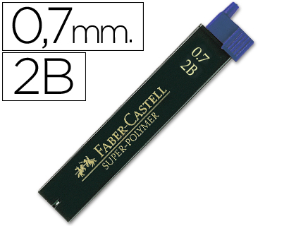 FABER CASTELL - MINAS FABER GRAFITO 9067 0,7 MM 2B -ESTUCHE DE 12 MINAS (Ref.9067 2B / 120702)