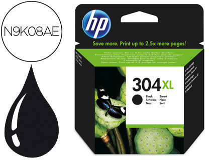 HP ( HEWLETT PACKARD ) - INK-JET N. 304 XL DESKJET 3000 / 3720 / 3730 NEGRO 300 PAGINAS (Ref.N9K08AE)
