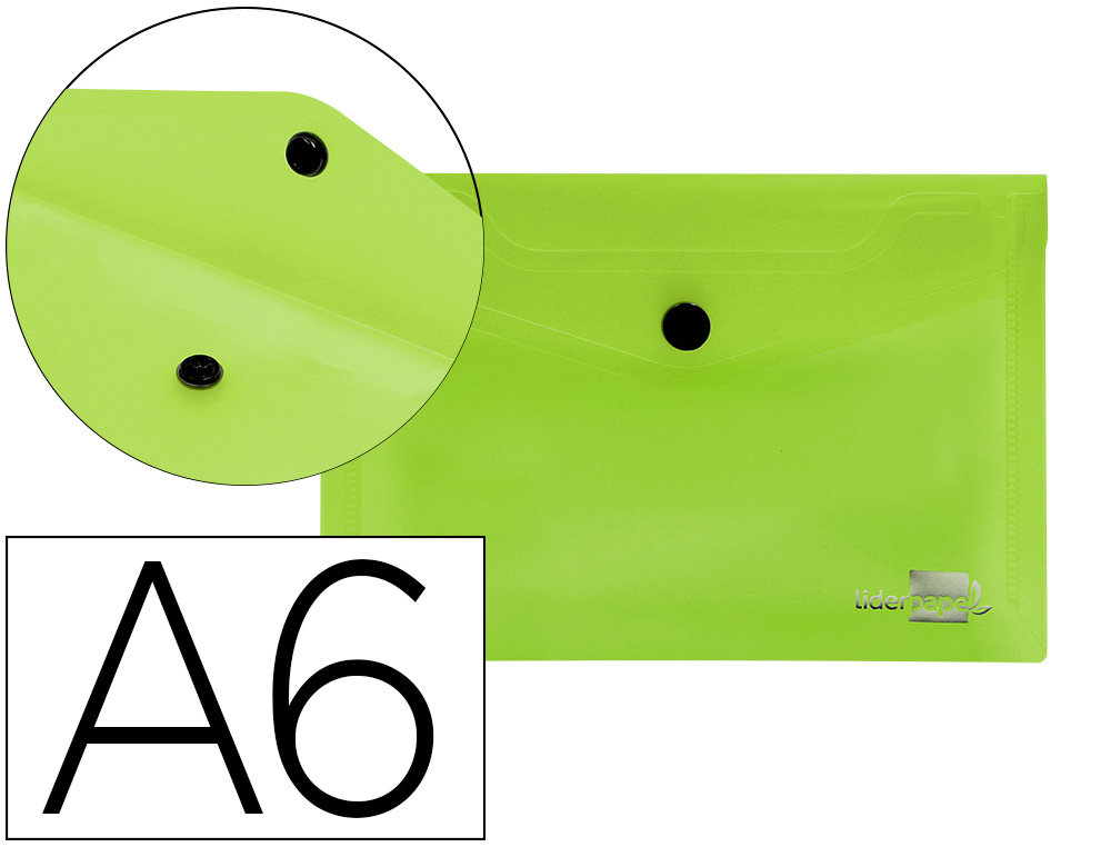 LIDERPAPEL - CARPETA DOSSIER BROCHE 44233 POLIPROPILENO DIN A6 VERDE SERIE FROSTY (Ref.DS36)