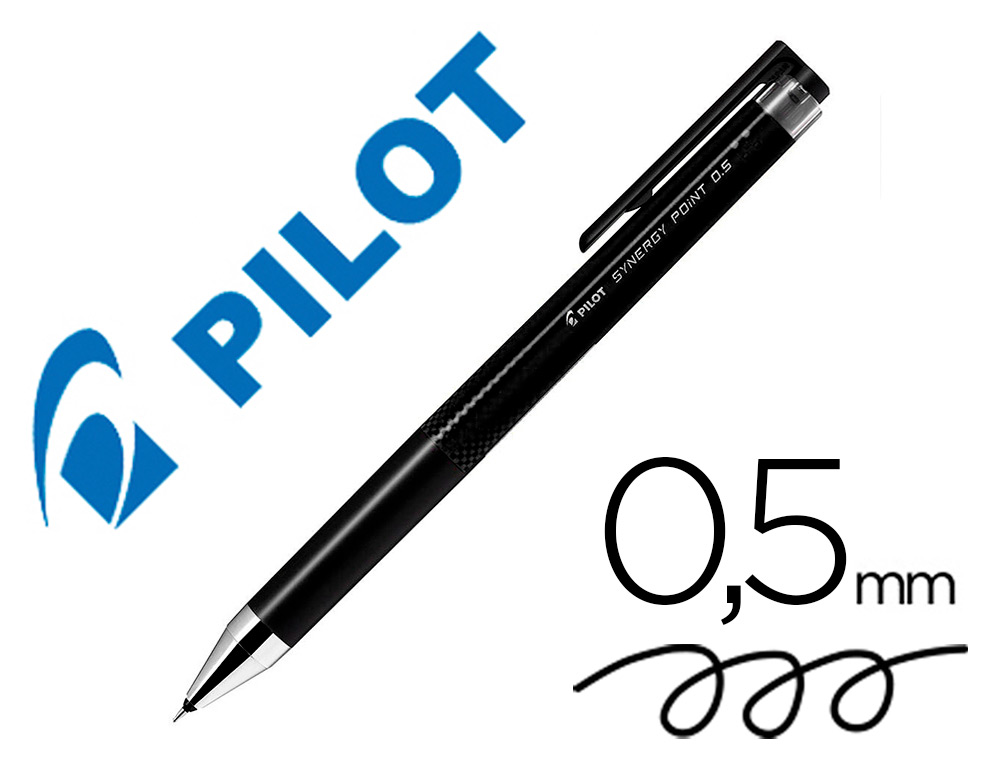 PILOT - Boligrafo synergy point retractil sujecion de caucho tinta gel 0,5 mm negro (Ref.BLRT-SNP5-B / NSN)