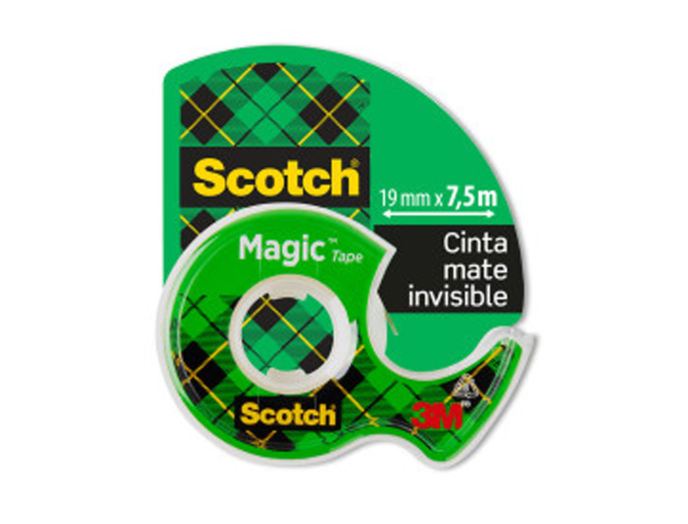 SCOTCH - CINTA ADHESIVA MAGIC INVISIBLE 19mmx7,5M EN PORTARROLLO (Ref.8-1975D/7100086322)