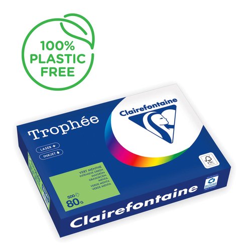 TROPHÉE - Papel multifunción color 500h 80 g. A4 Verde FSC (Ref.1875C)