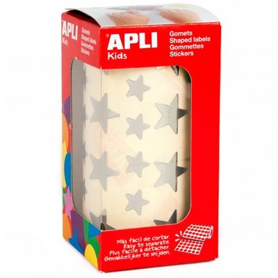 APLI - Rollo 59 HOJAS GOMETS ESTRELLAS PLATEADAS GRANDES Y PEQUEÑAS (Ref.11117)