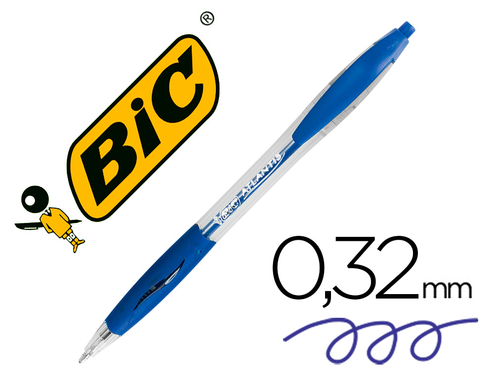 BIC - Bolígrafo retractil Atlantis azul (Ref.887131)
