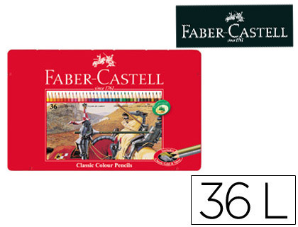 FABER CASTELL - LAPICES DE COLORES CAJA METALICA DE 36 COLORES SURTIDOS (Ref.11 58 46)