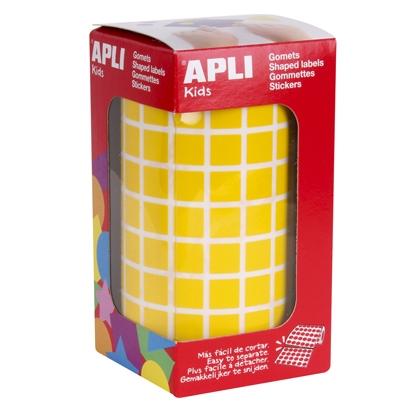 GOMETS AUTOADHESIVOS CUADRADAS 10X10 MM AMARILLO EN ROLLO (Ref.4871)