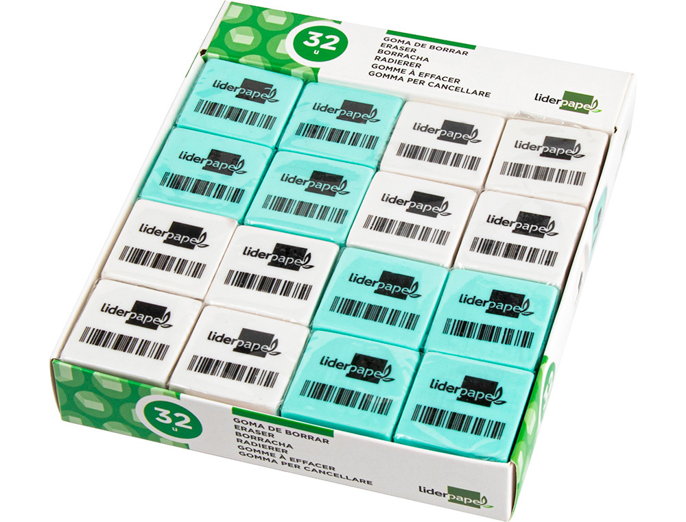 LIDERPAPEL - Goma para lapiz con forma cuadrada (Ref. ER13)