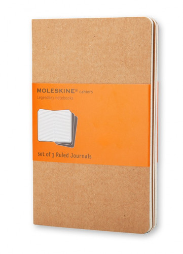 MOLESKINE - CUADERNO TAPA DURA RAYADO HORIZONTAL 64 HOJAS 16 HOJAS DESMONTABLES COLOR KRAFTPACK DE 3 UNIDADES 90X140 MM (Ref.QP411)