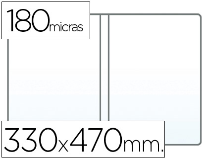 Q-CONNECT - FUNDA PORTADOCUMENTO FOLIO DOBLE 180 MICRAS PVC TRANSPARENTE 330X470MM (Ref.KF15080)