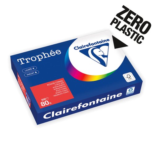 TROPHÉE - Papel multifunción color 500h 80 g. A4 Rojo (Ref.8175C)