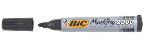 BIC - Caja 12 Marcadores PERMANENTE 2000 - PUNTA CONICA - NEGRO (Ref.8209153)