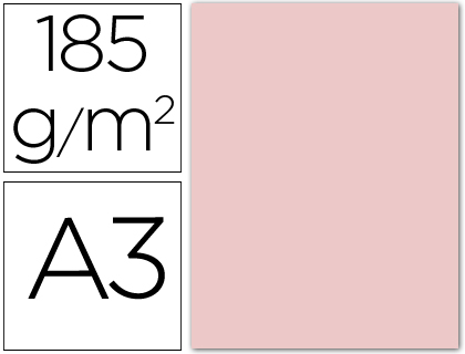 CANSON - Cartulina 50 Hojas A3 Rosa 185 gr (Ref.200040189)