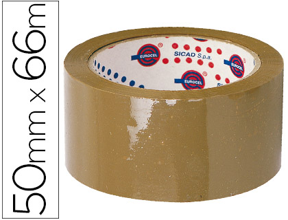 EUROCEL - CINTA ADHESIVA POLIPROPILENO HAVANA 66 MT X 50 MM -PARA EMBALAJE 