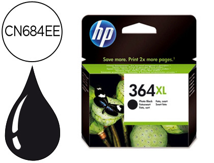 HP ( HEWLETT PACKARD ) - Cartuchos ORIGINALES Inyección De Tinta 364XL Negro (Ref.CN684EE#ABE)