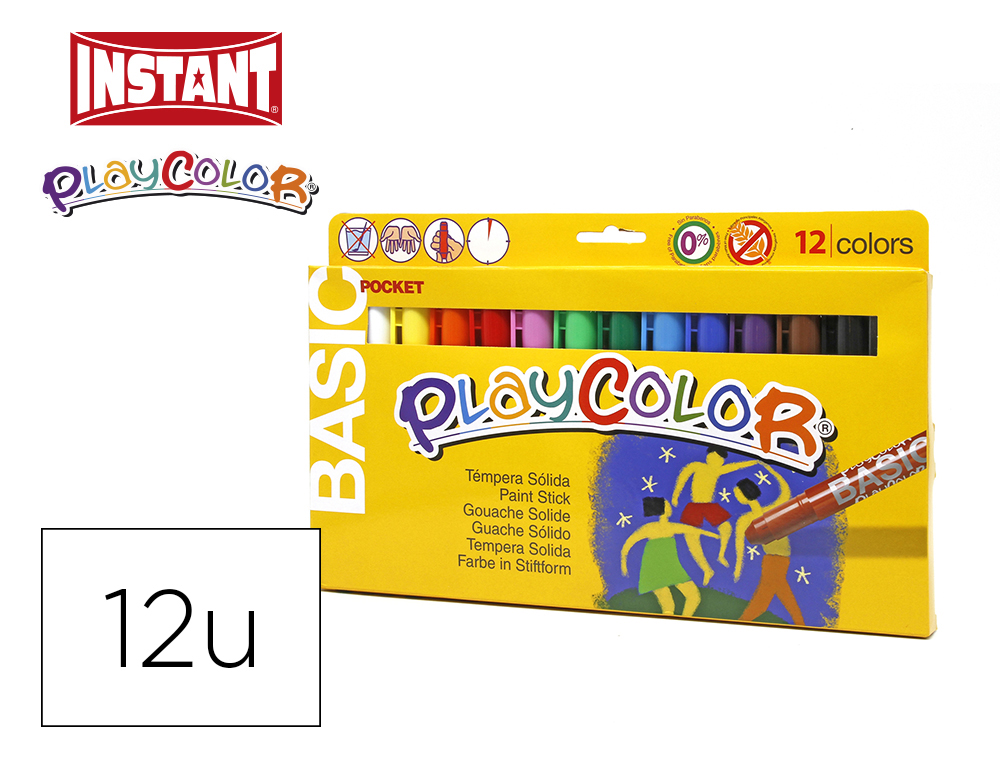 PLAYCOLOR - C.12Temperas SOLIDAS 5GR STDA (Ref.10521)