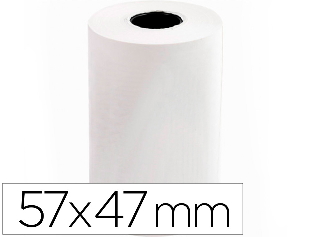 Q-CONNECT - ROLLO SUMADORA TERMICO 57 MM ANCHO X 47MM DIAMETRO PARA MAQUINAS TARJETAS DE CREDITOS (Ref.KF00855)