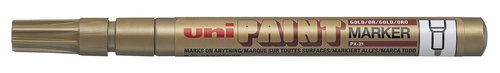 UNI-BALL - Marcador PERMANENTE PX-21 TINTA ACEITE PUNTA CONICA TRAZO 0.8-1.2 MM ORO (Ref.558734000)