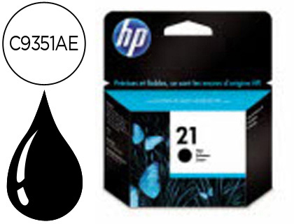 HP ( HEWLETT PACKARD ) - Cartuchos ORIGINALES Inyección De Tinta 21 Negro (Ref.C9351AE#ABE)