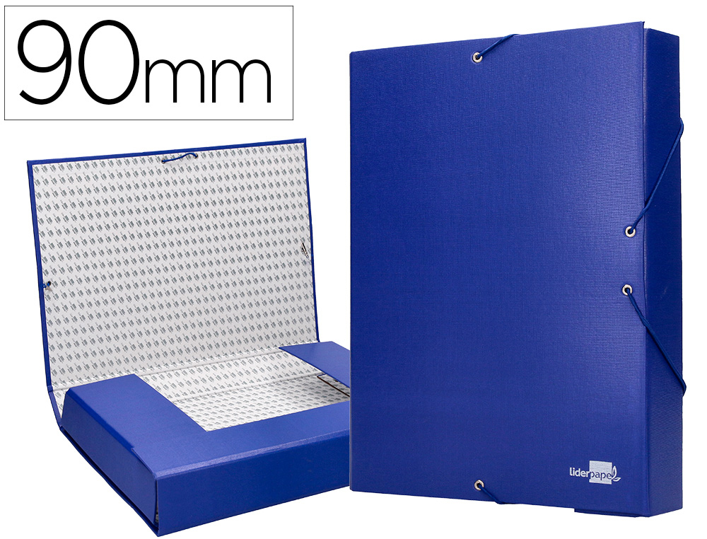 LIDERPAPEL - CARPETA PROYECTOS FOLIO LOMO 90MM Cartón FORRADO AZUL (Ref.PY91)