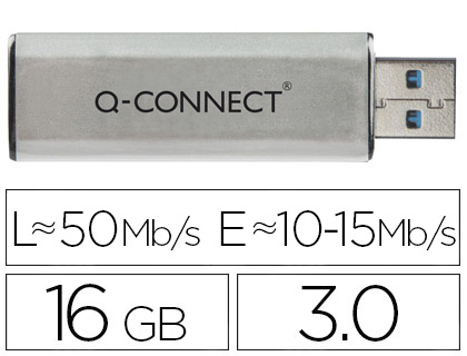 Q-CONNECT - MEMORIA USB FLASH 16 GB 3.0 (CANON L.P.I. 0,24€ Incluido) (Ref.KF16369)