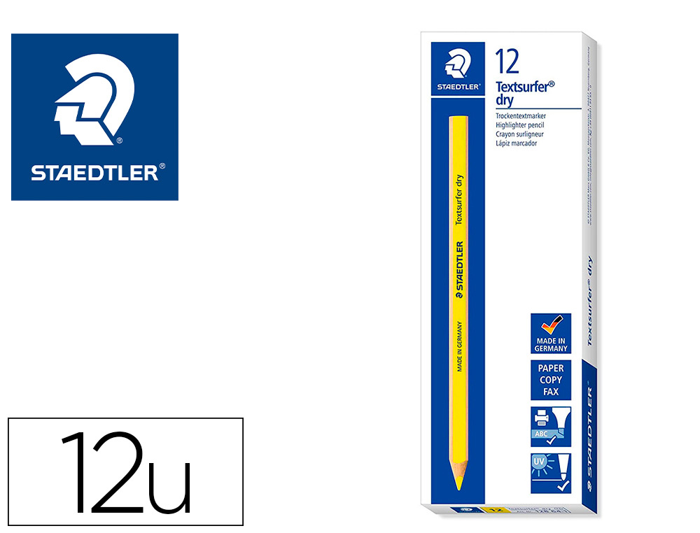 STAEDTLER - LAPICES FLUORESCENTE TRIANGULAR TOP STAR AMARILLO CAJA DE 12 UNIDADES (Ref.128 64-1)