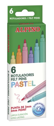 ALPINO - Rotulador standard pastel caja de 6 colores surtidos (Ref. AR001004)