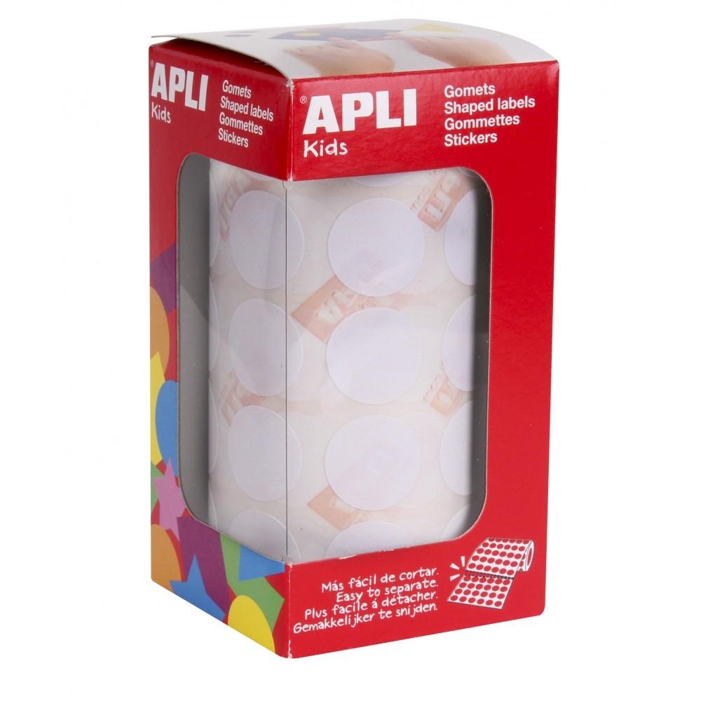 APLI - GOMETS ROLLO 59h CIRCULO Ø 20 mm BLANCO 1.770 uds. () (Ref.11905)