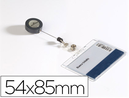 DURABLE - IDENTIFICADOR CON CORDON EXTENSIBLE USO VERTICAL/HORIZONTAL 54X85 MM (Ref.8012-19)