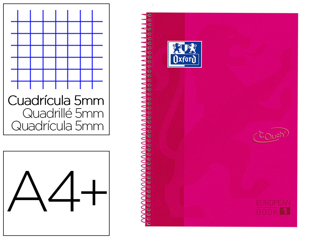 OXFORD - Cuaderno EBOOK1 A4 TAPA EXTRADURA 80 HOJAS SOFT TOUCH 5X5 FUCSIA (Ref.400075552)