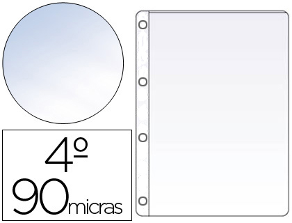 SARO - FUNDA CUATRO TALADROS CUARTO 90 MC CRISTAL CAJA DE 100 UNIDADES (Ref.1199)