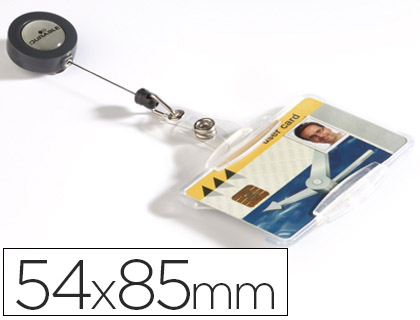 DURABLE - IDENTIFICADOR CON CORDON EXTENSIBLE USO VERTICAL/HORIZONTAL 54X85 MM (Ref.8011-19)
