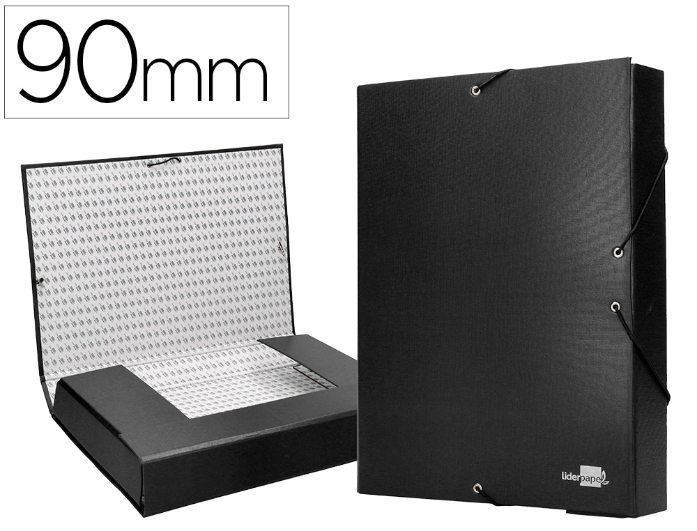 LIDERPAPEL - CARPETA PROYECTOS FOLIO LOMO 90MM Cartón FORRADO NEGRA (Ref.PY93)