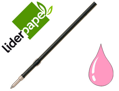 LIDERPAPEL - RECAMBIO BOLIGRAFO GUMMY TOUCH RETRACTIL 1,0 MM TINTA ROSA BOLSA 10 UDS (Ref.BO20)
