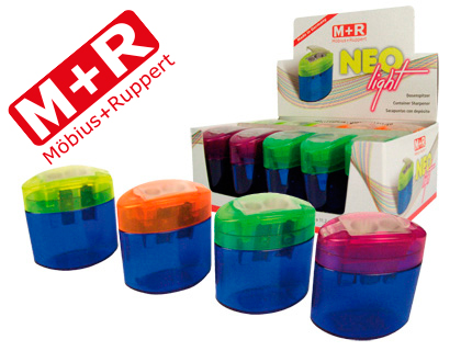 MOR - Sacapuntas/Afilalapices NEO LIGHT 2 USOS CON DEPOSITO -COLORES SURTIDOS (Ref.09020050)