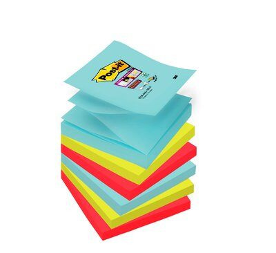 POST-IT - NOTAS ADHESIVAS 90h Z NOTES 76x76 (R330) SUPER STICKY COLORES MIAMI PACK de 6 (Ref.R330-6SS-MIA)