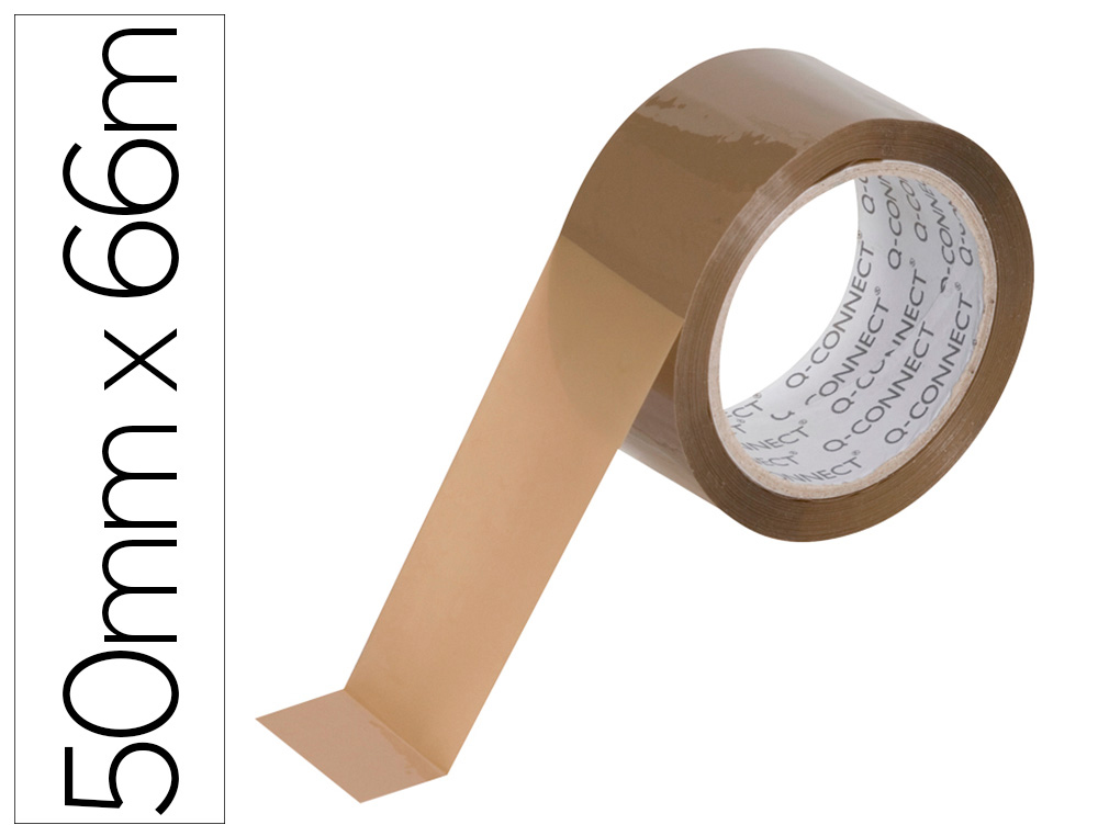 Q-CONNECT - CINTA ADHESIVA POLIPROPILENO HAVANA 66 MT X 50 MM -PARA EMBALAJE BAJO RUIDO (Ref.KF04381)