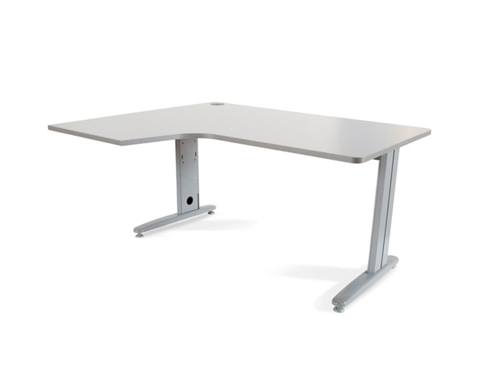 ROCADA - MESA SERIE METAL 160X120 CM IZQUIERDA ACABADO AC02 GRIS (Ref.2053AC02)