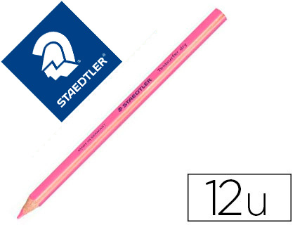 STAEDTLER - LAPICES FLUORESCENTE TRIANGULAR TOP STAR ROSA CAJA DE 12 UNIDADES (Ref.128 64-23)