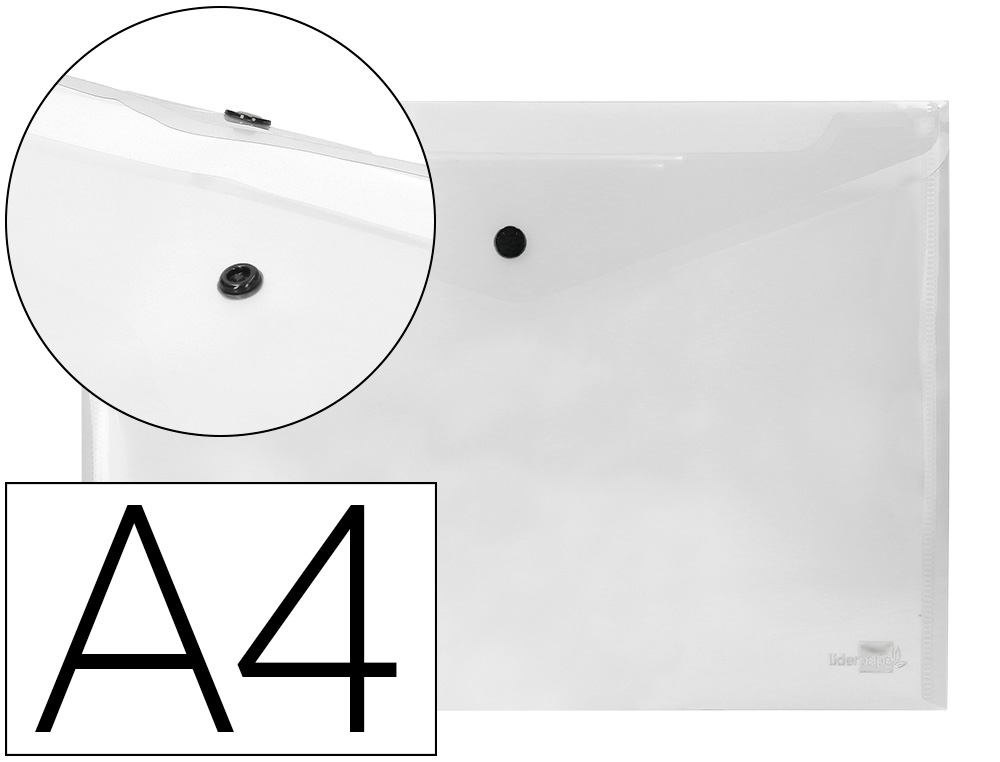 LIDERPAPEL - CARPETA DOSSIER BROCHE 34044 POLIPROPILENO DIN A4 INCOLORA 50 HOJAS (Ref.DS17)