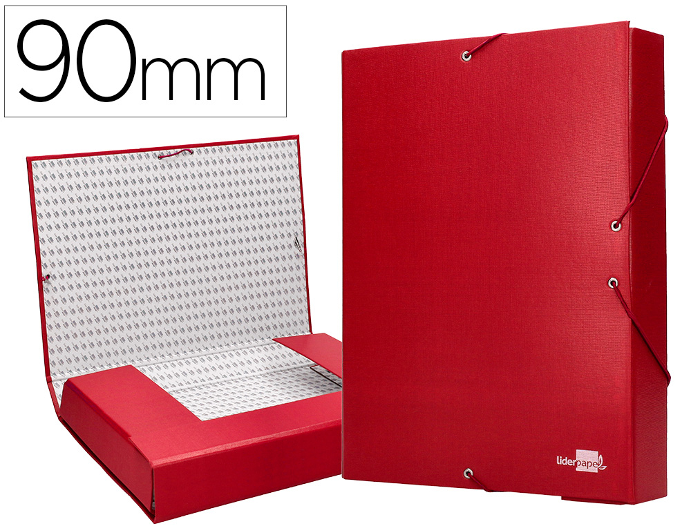 LIDERPAPEL - CARPETA PROYECTOS FOLIO LOMO 90MM Cartón FORRADO ROJA (Ref.PY94)