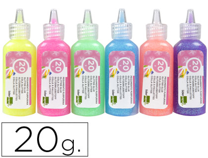 LIDERPAPEL - PURPURINA PEGAMENTO FANTASIA COLORES METALICOS PASTELES BOTE DE 20 GR (Ref.PU11)