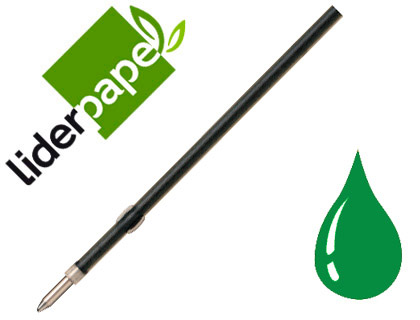 LIDERPAPEL - RECAMBIO BOLIGRAFO GUMMY TOUCH RETRACTIL 1,0 MM TINTA VERDE BOLSA 10 UDS (Ref.BO19)