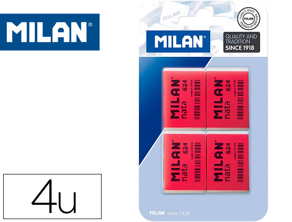 MILAN - Goma nata 624 blister de 4 unidades (Ref. BPM10054)