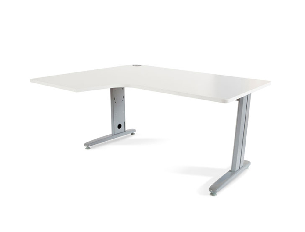 ROCADA - MESA SERIE METAL 160X120 CM IZQUIERDA ACABADO AC04 BLANCO (Ref.2053AC04)