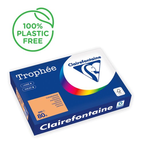 TROPHÉE - Papel multifunción color 500h 80 g. A4 Clementina FSC (Ref.1878C)