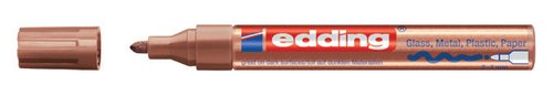 EDDING - Marcador especial 750 Trazo 2-4mm Tinta opaca Cobre Superficies oscuras- transparentes (Ref.750-55)