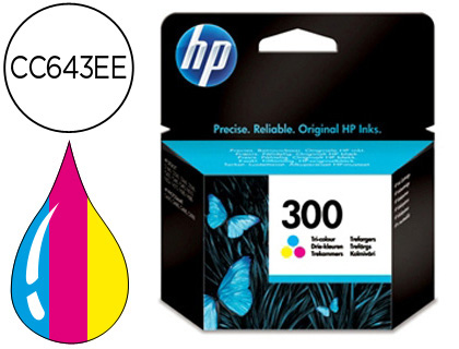 HP ( HEWLETT PACKARD ) - Cartuchos ORIGINALES Inyección De Tinta 300 Tricolor (Ref.CC643EE#ABE)